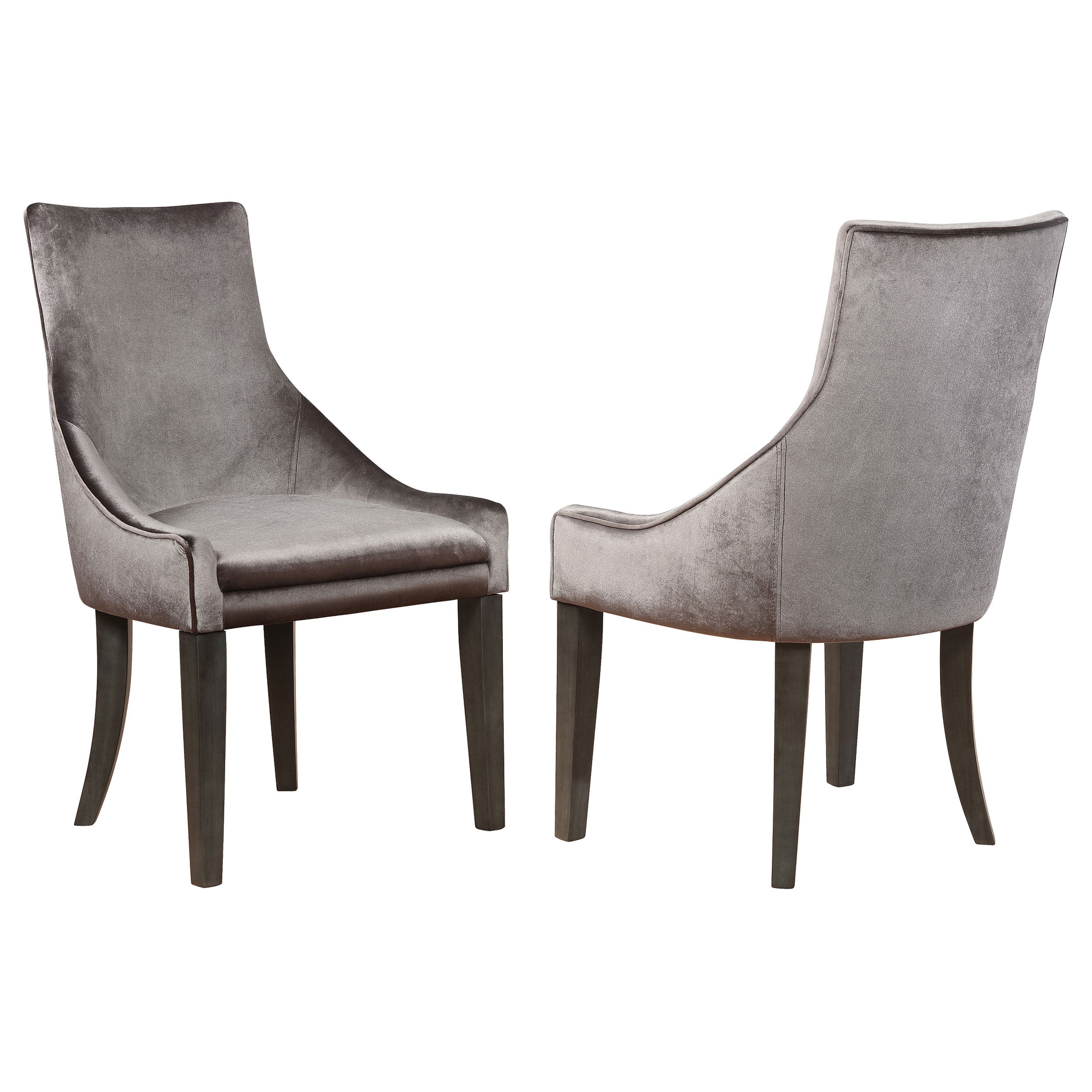 Phelps Velvet Upholstered Dining Side Chair Grey (Set of 2) — view 1