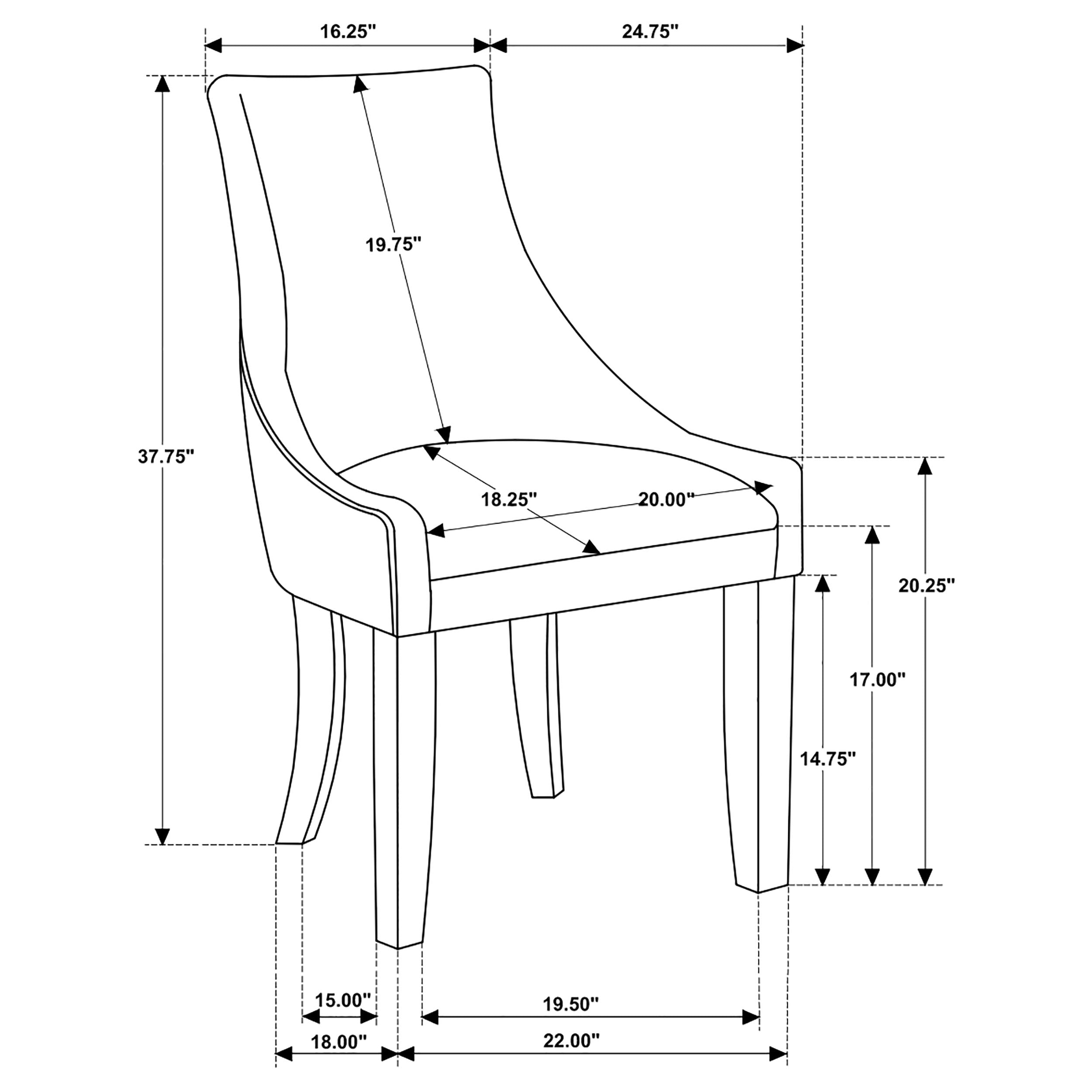 Phelps Velvet Upholstered Dining Side Chair Grey (Set of 2) — view 8
