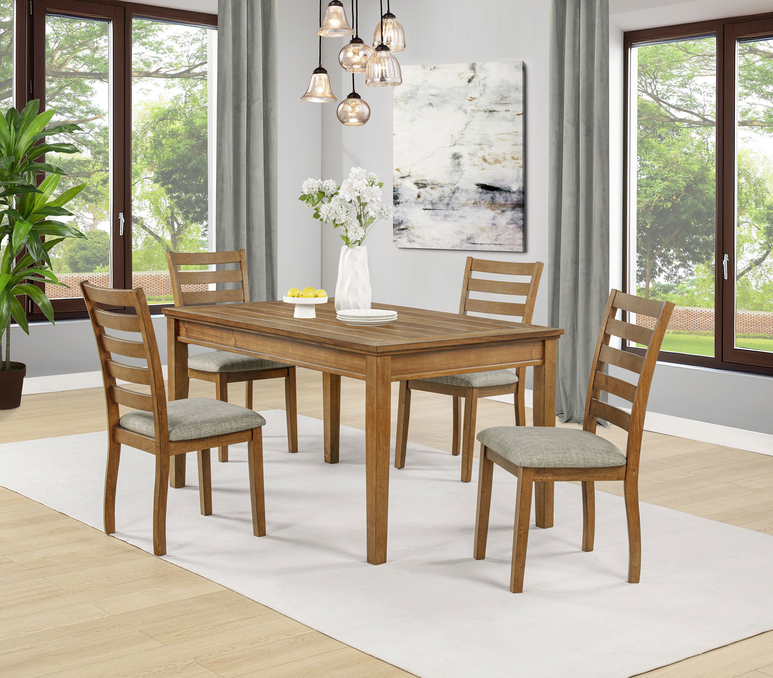 Atwood Rectangular Wood Dining Table Warm Brown — view 10