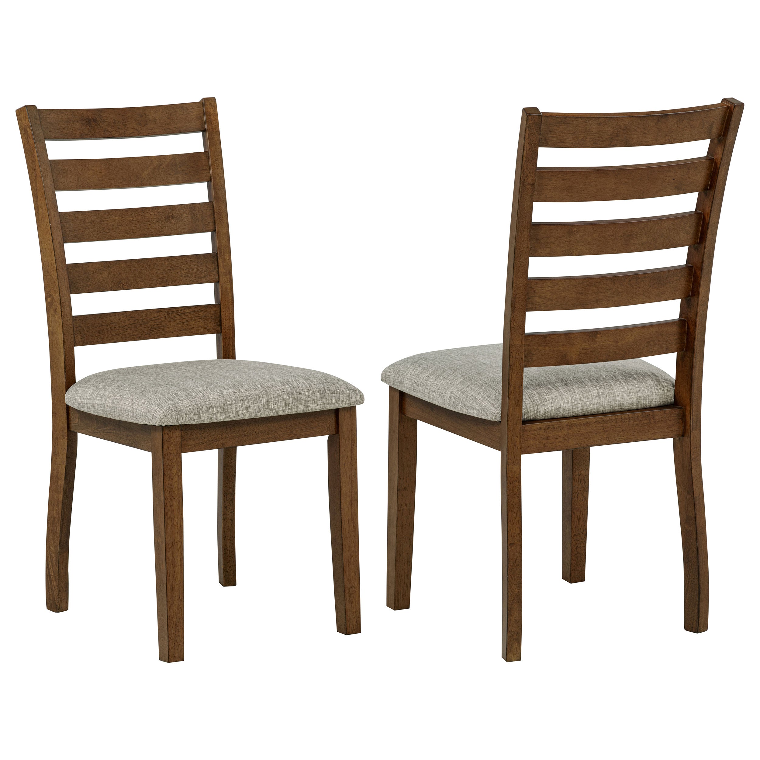 Atwood Wood Dining Side Chair Upholstered Seat Warm Brown — view 1