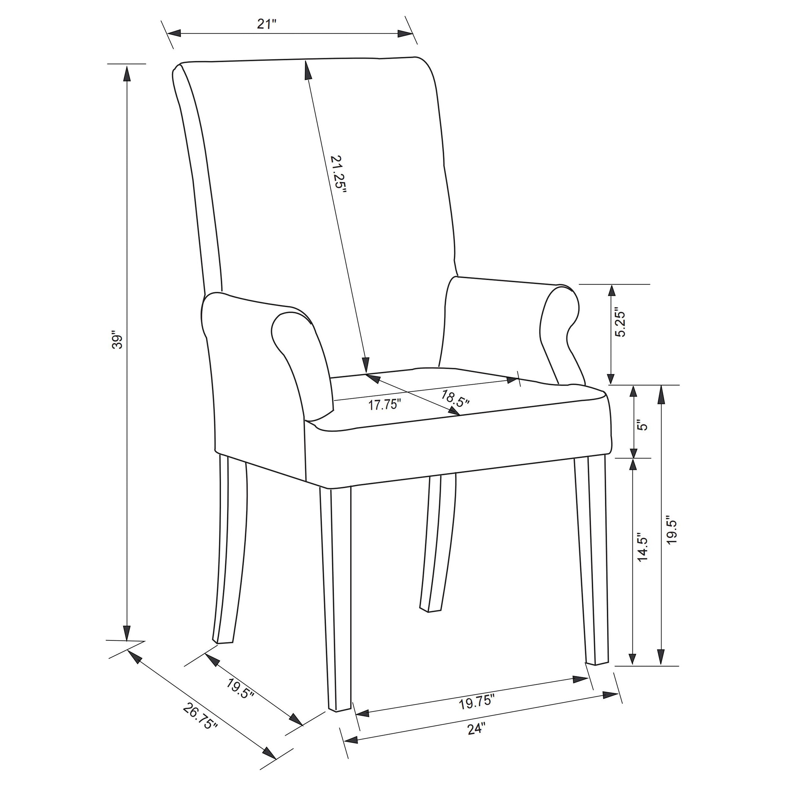Herran Upholstered Arm Chair Beige — view 11