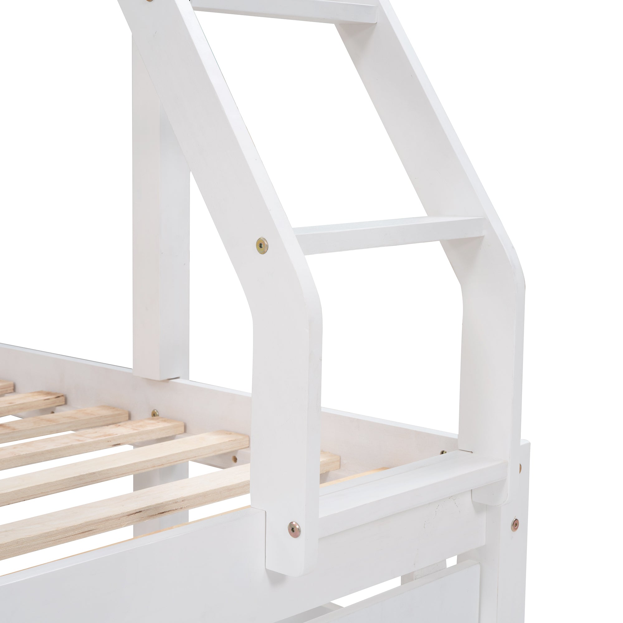 Full Over Twin & Twin Bunk Bed, Wood Triple Bunk Bed with Drawers and Guardrails, White (OLD SKU: LP000143AAK)