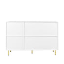 3 Door Large Storage Sideboard With Handles For Kitchen, Dining Room And Living Room, Accent Buffet Cabinet, Coffee Bar Sideboard Cabinet With 3 Doors - White / Gold