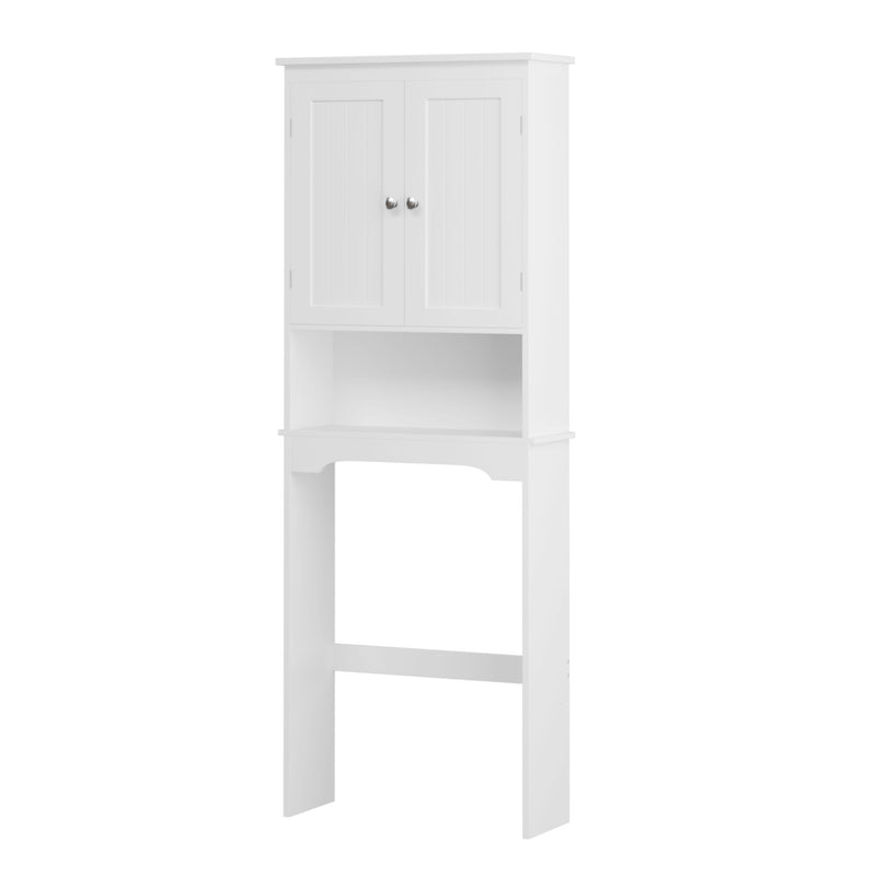 Over The Toilet Storage Cabinet, Bathroom Space Saver With Adjustable Shelf - White