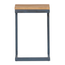 Small C Shaped End Table With Iron Base And Fir Wood Top - Black