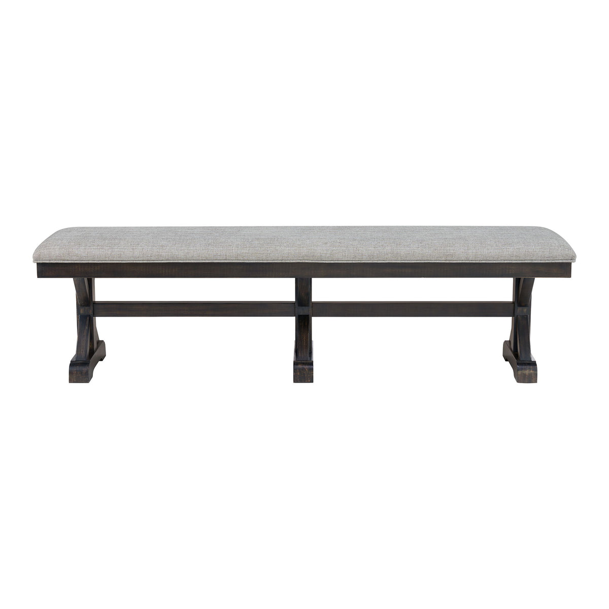 Montrose Fabric Dining Bench in Espresso / Light Gray by Elements International, view 3