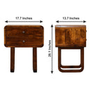 U Curved Nightstand - Brown