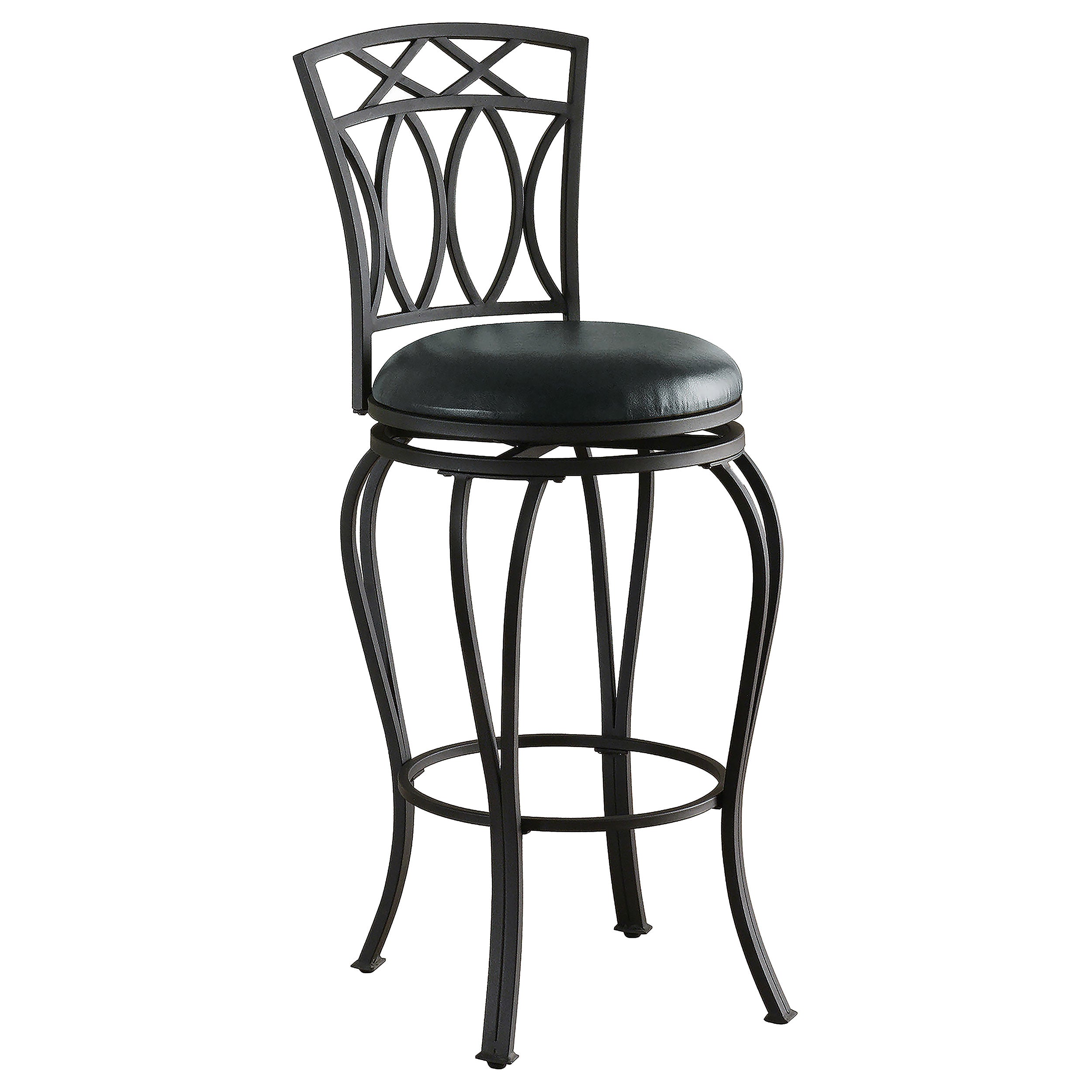 Adamsville Upholstered Swivel Bar Stool Black — view 1
