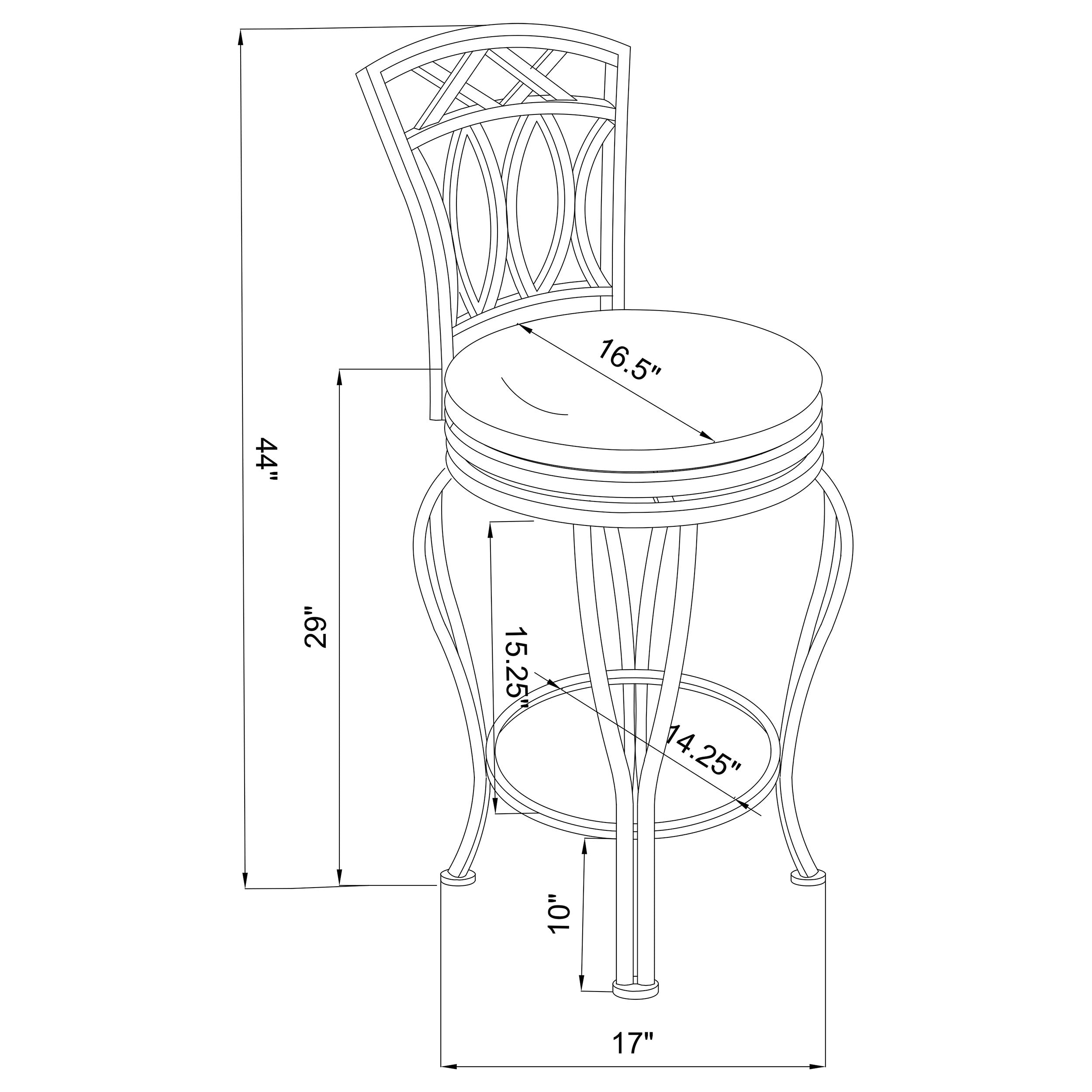 Adamsville Upholstered Swivel Bar Stool Black — view 3