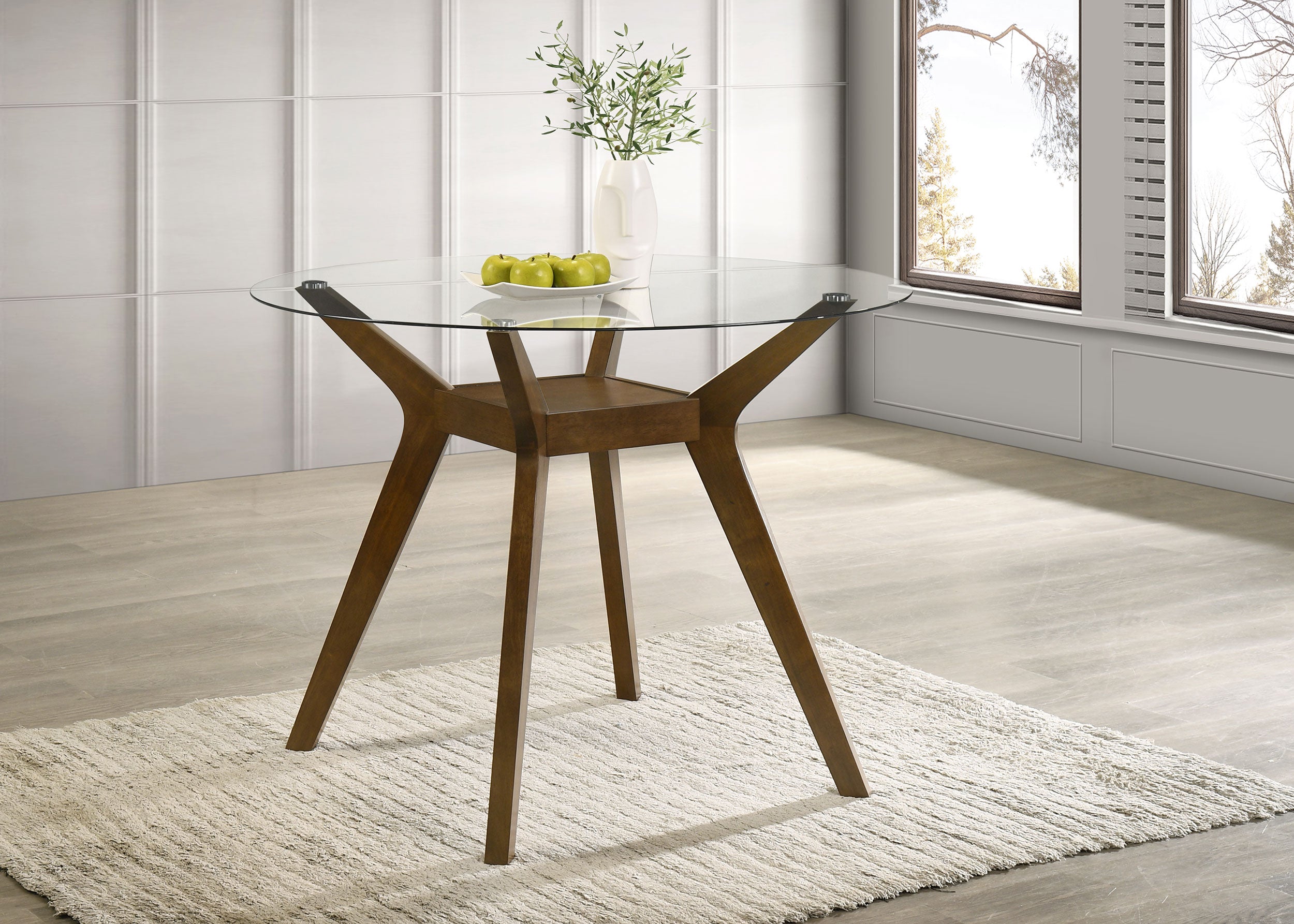 Paxton Round 48-inch Glass Top Counter Height Dining Table Brown — view 2