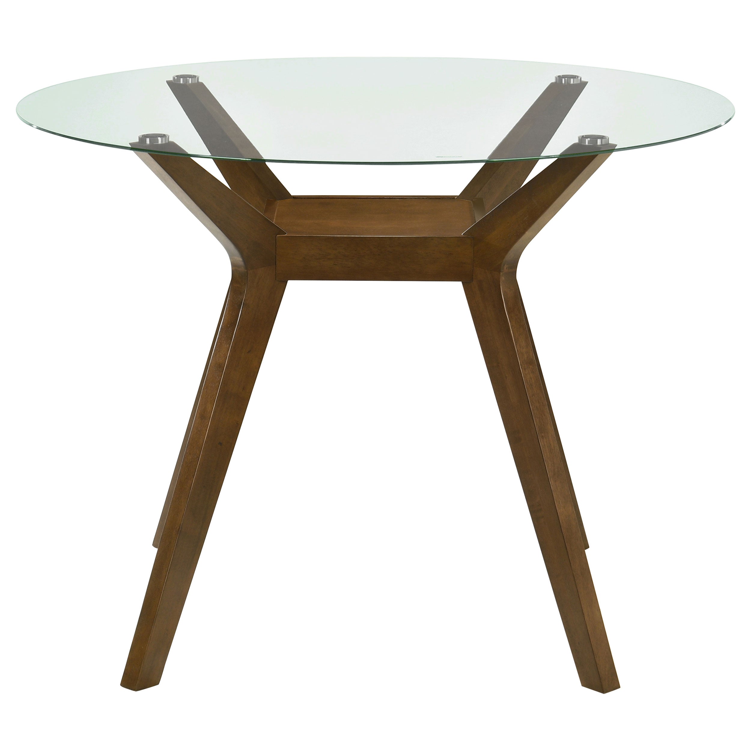 Paxton Round 48-inch Glass Top Counter Height Dining Table Brown — view 3