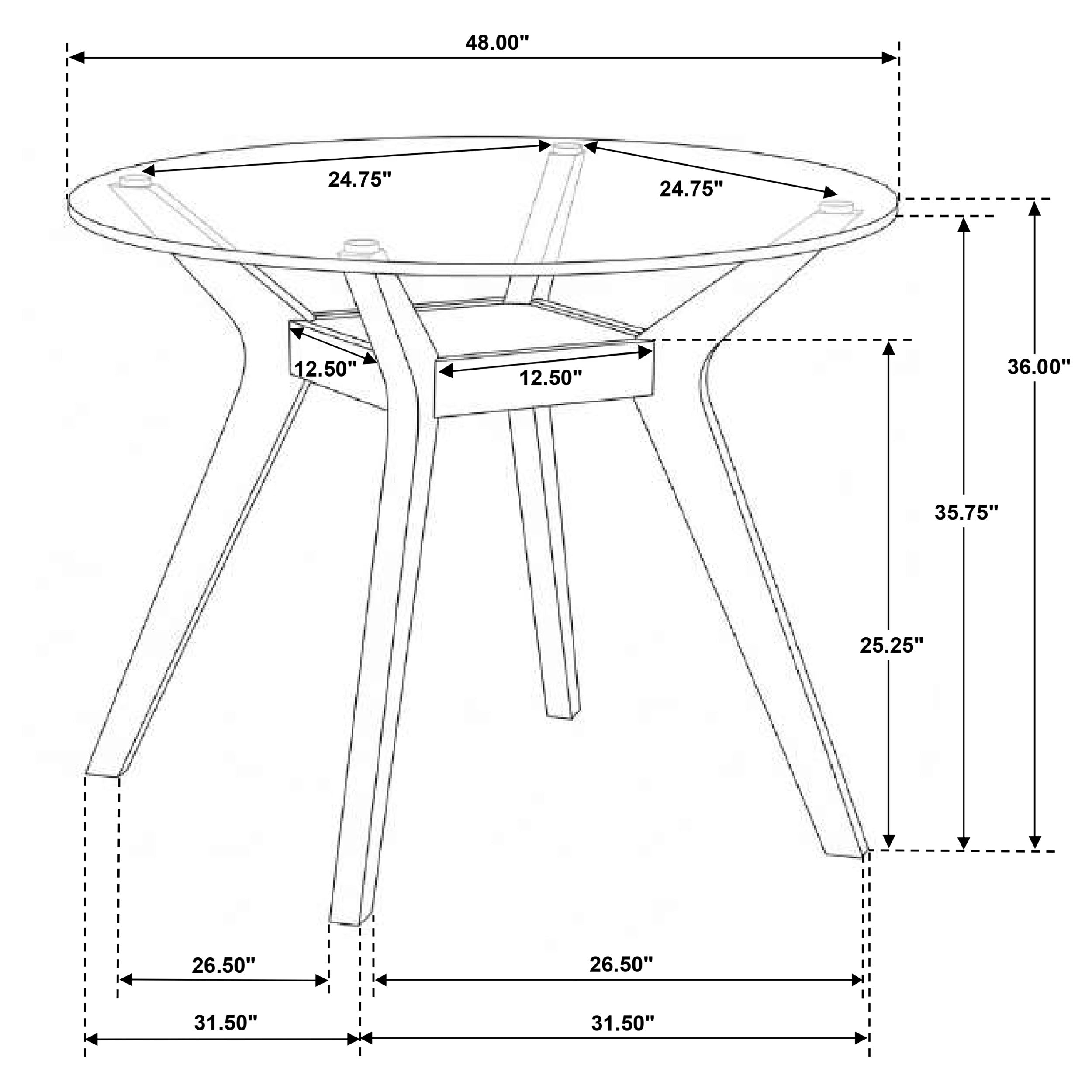 Paxton Round 48-inch Glass Top Counter Height Dining Table Brown — view 6