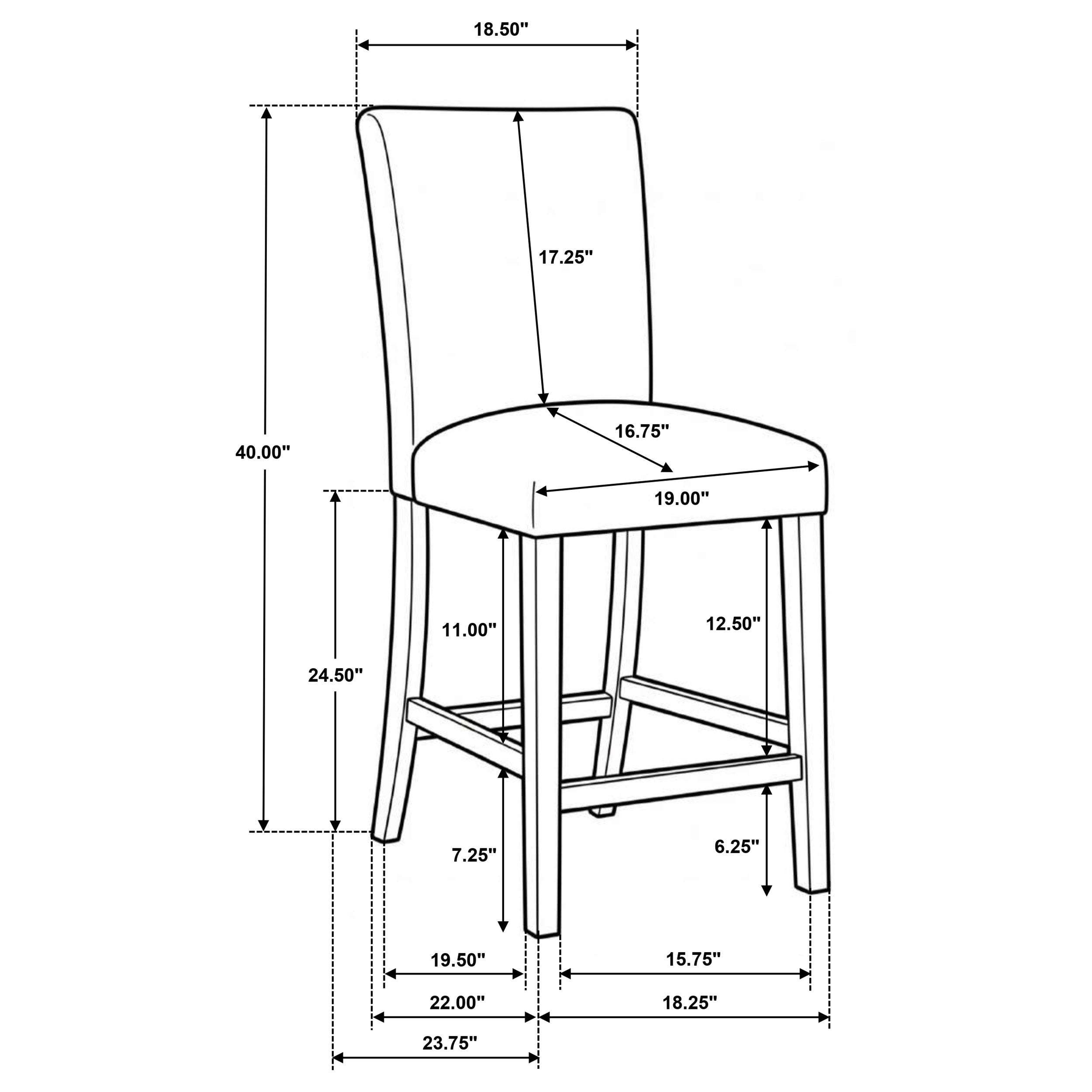 Paxton Upholstered Counter Height Dining Chair Beige (Set of 2) — view 13
