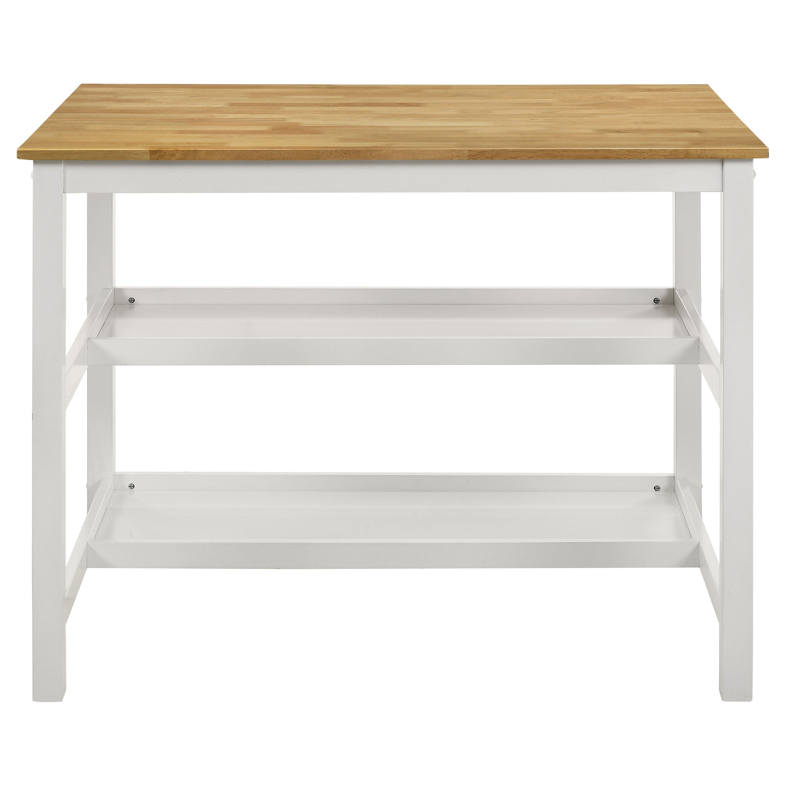 Edgeworth Kitchen Island Counter Table with Pot Rack White — view 8
