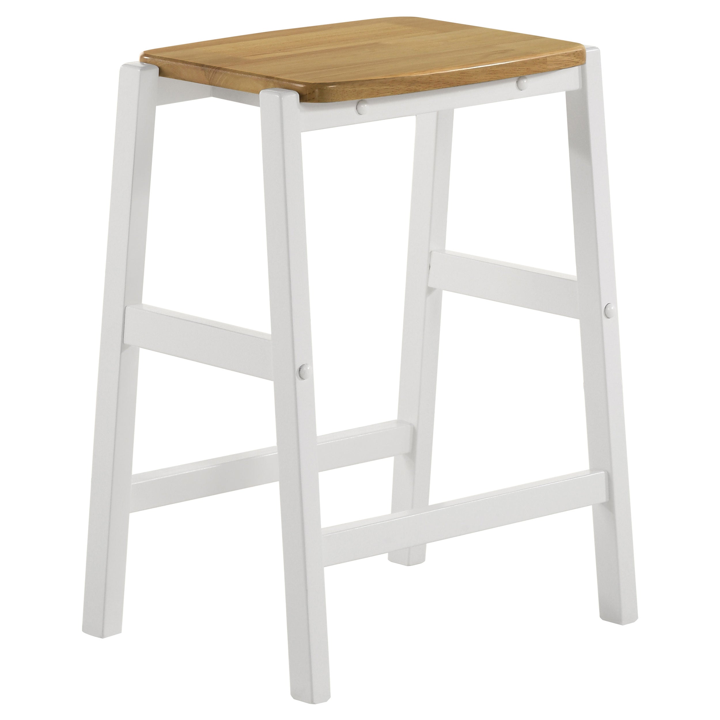 Edgeworth Wood Backless Counter Stool White (Set of 2) — view 3