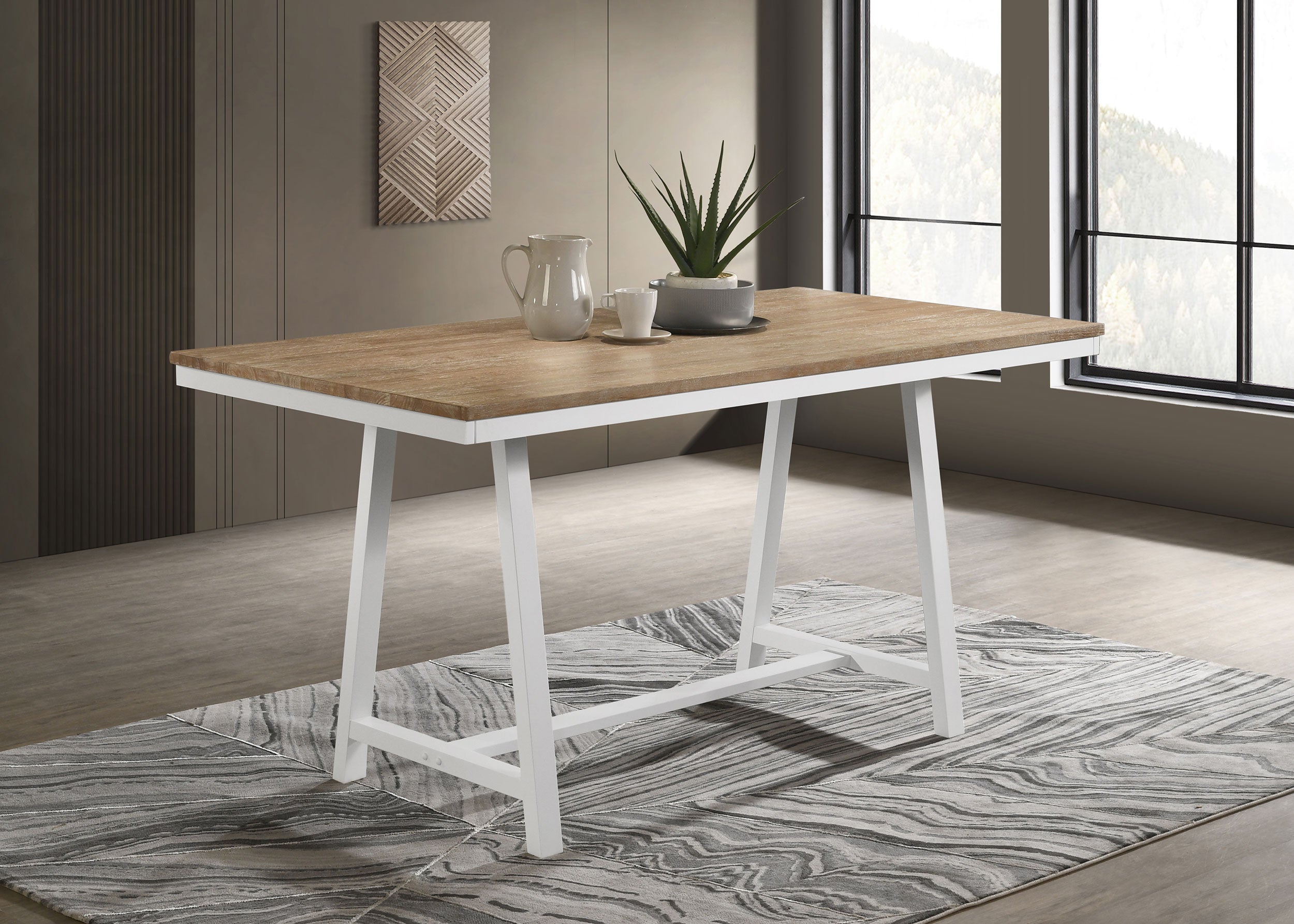 Hollis Rectangular 71-inch Counter Height Dining Table Brown — view 2