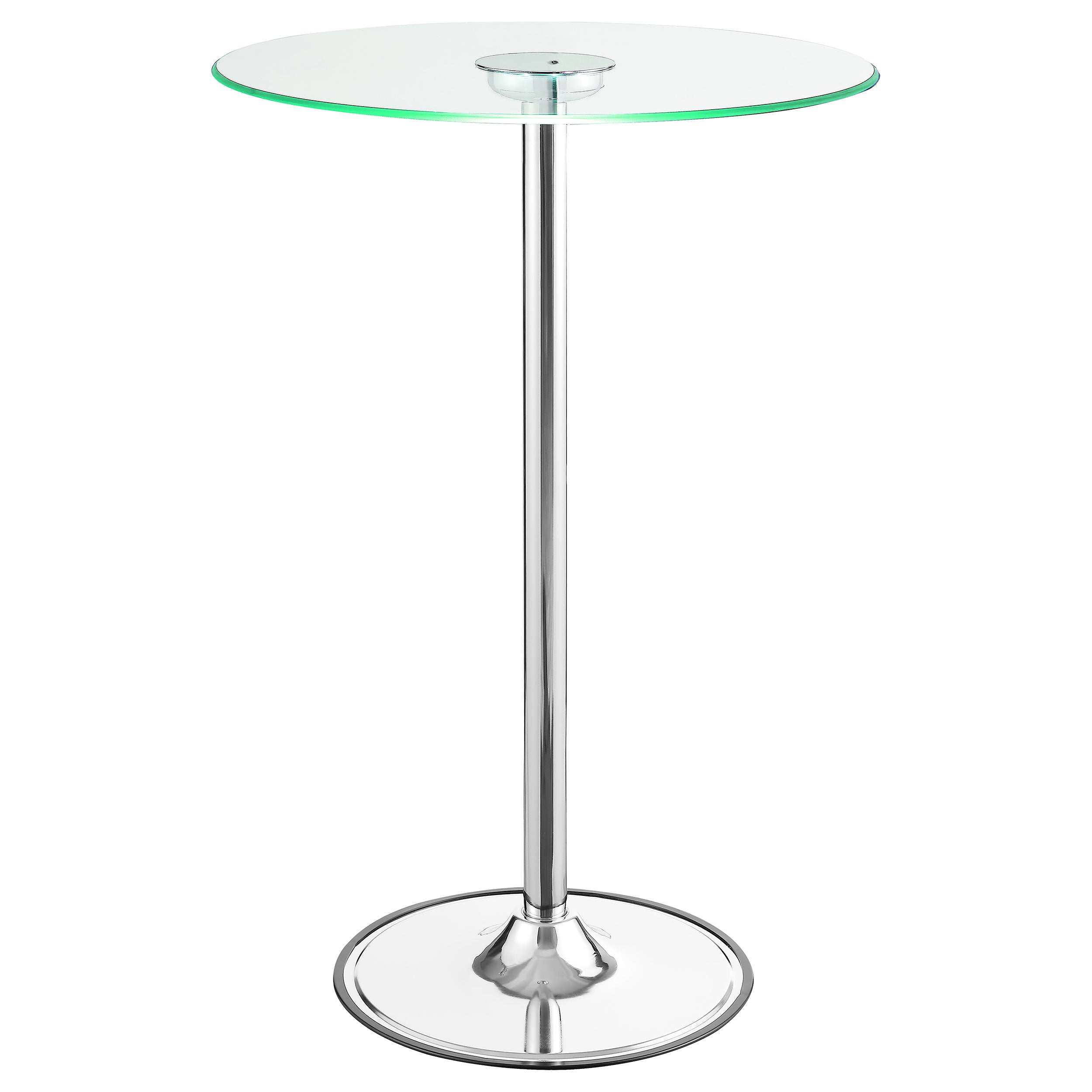 Thea Round 28-inch Glass Top LED Bistro Bar Table Chrome — view 5
