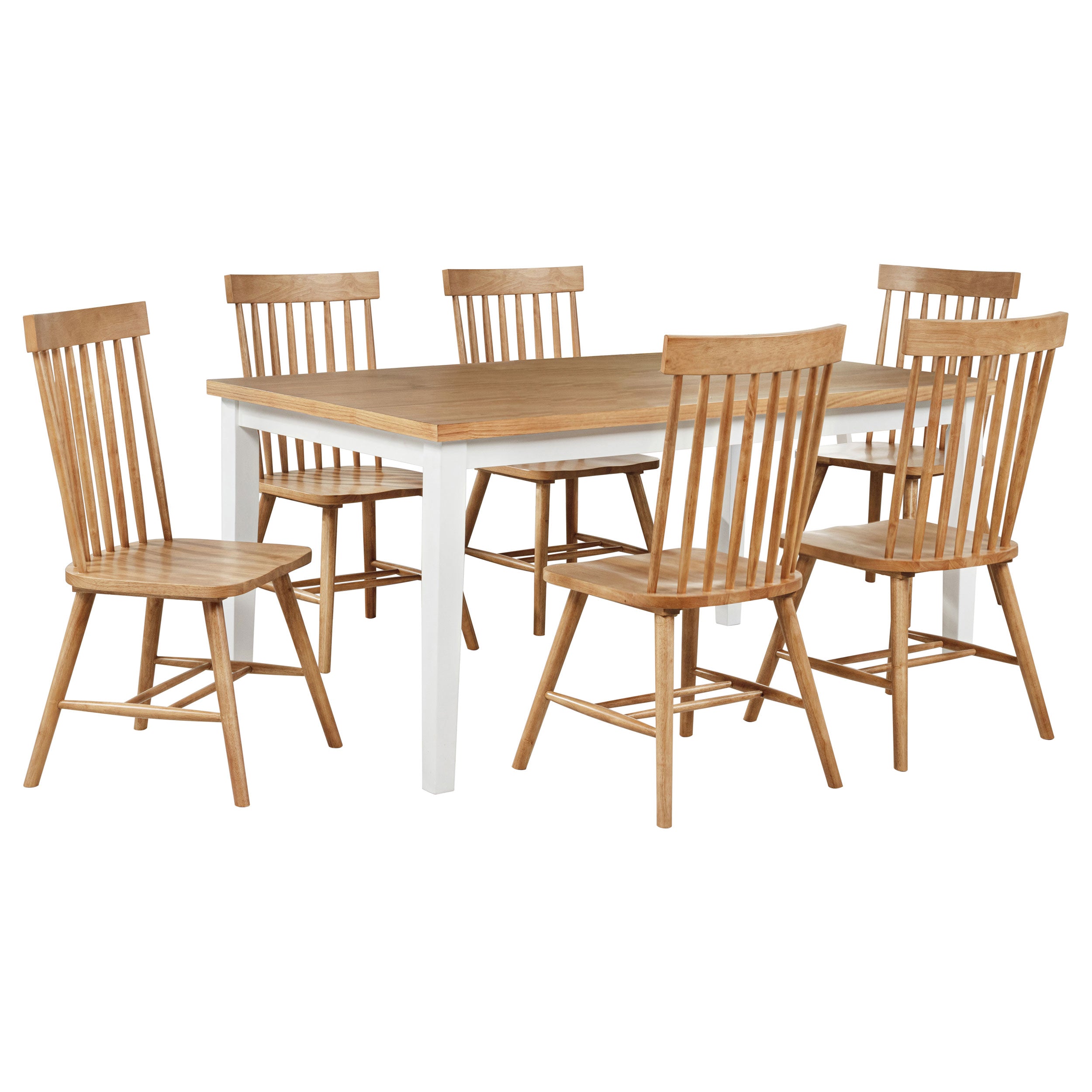 Andrews 7-piece Rectangular Dining Set Light Ash and White — view 2