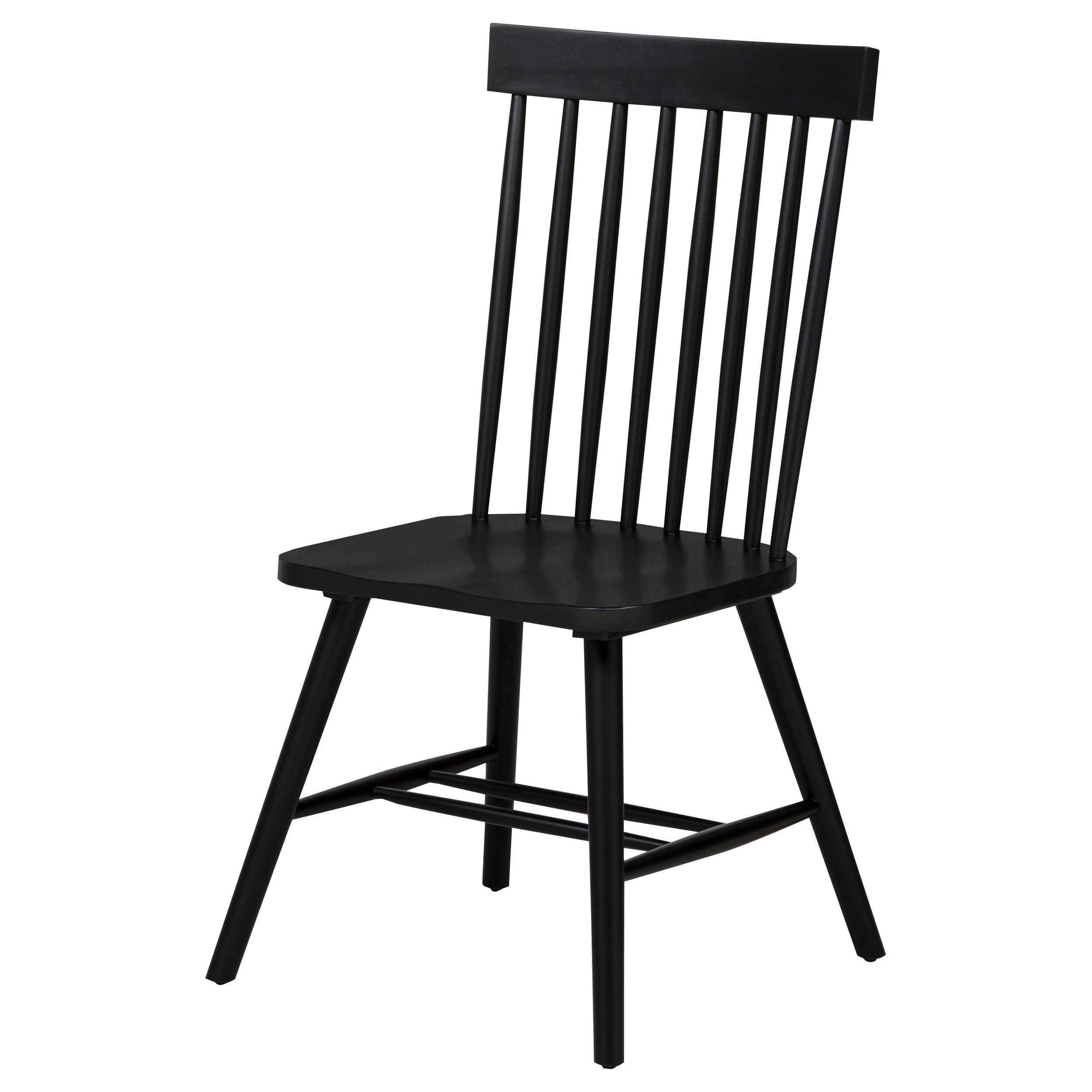 Andrews Windsor Spindle Back Dining Side Chair Black (Set of 2) — view 5