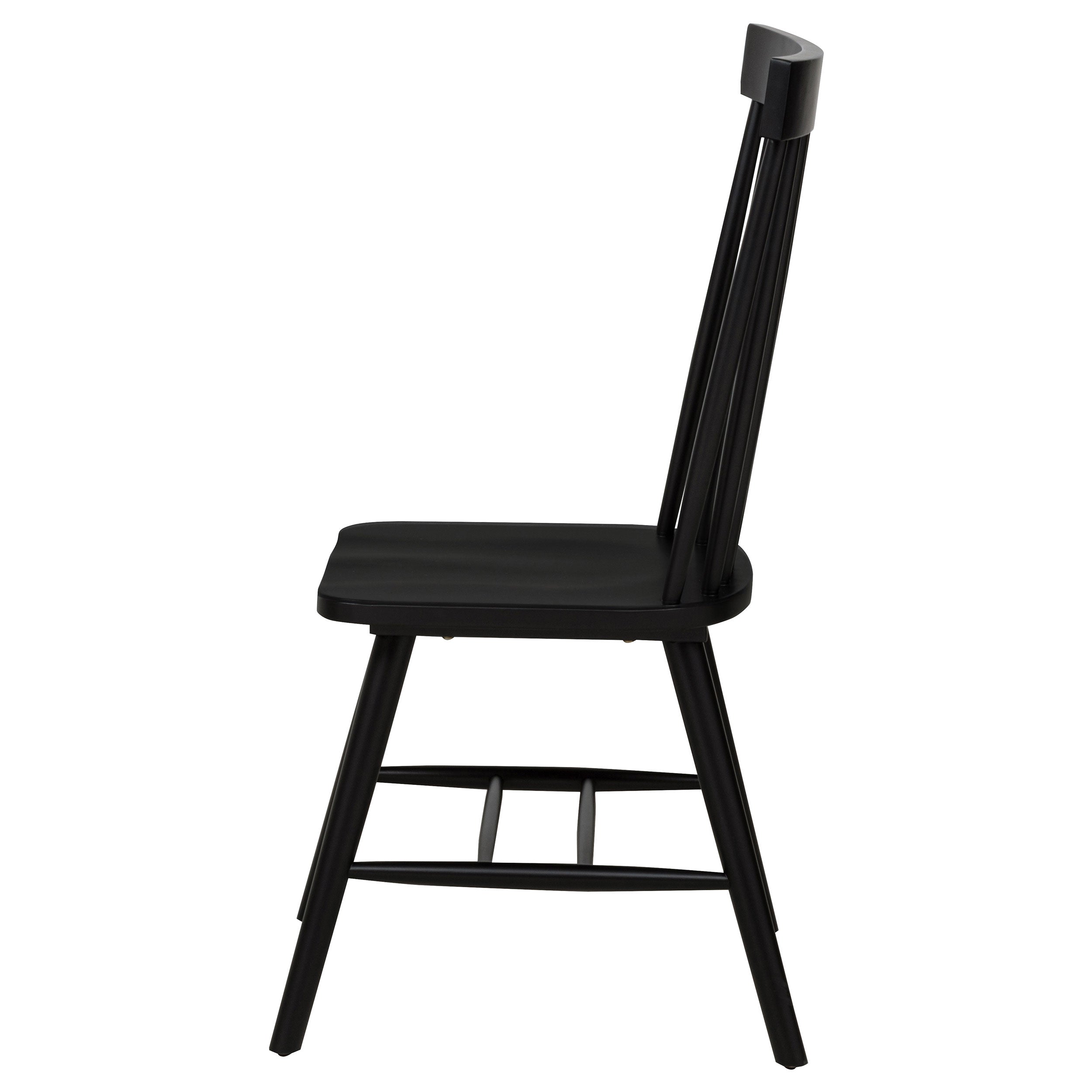 Andrews Windsor Spindle Back Dining Side Chair Black (Set of 2) — view 6