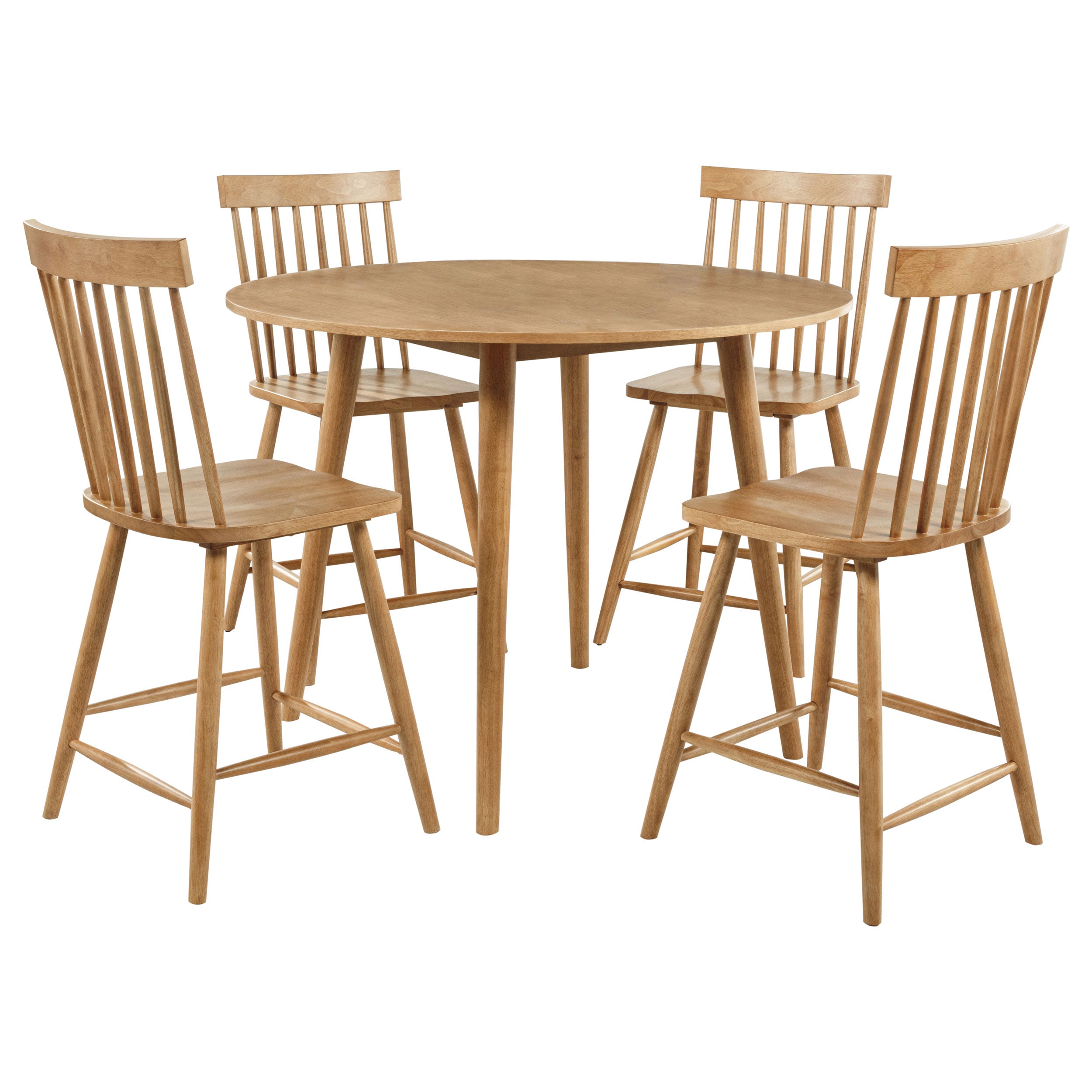 Andrews 5-piece Round Counter Height Dining Set Light Ash — view 2