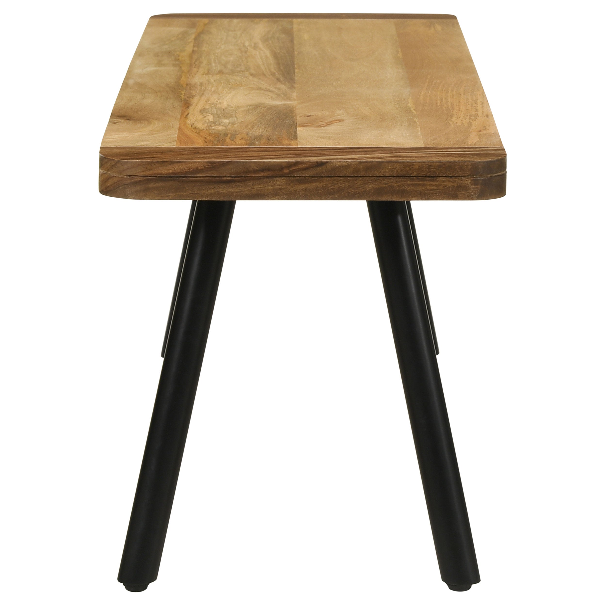 Maverick Wood Dining Bench Natural Mango and Black — view 4