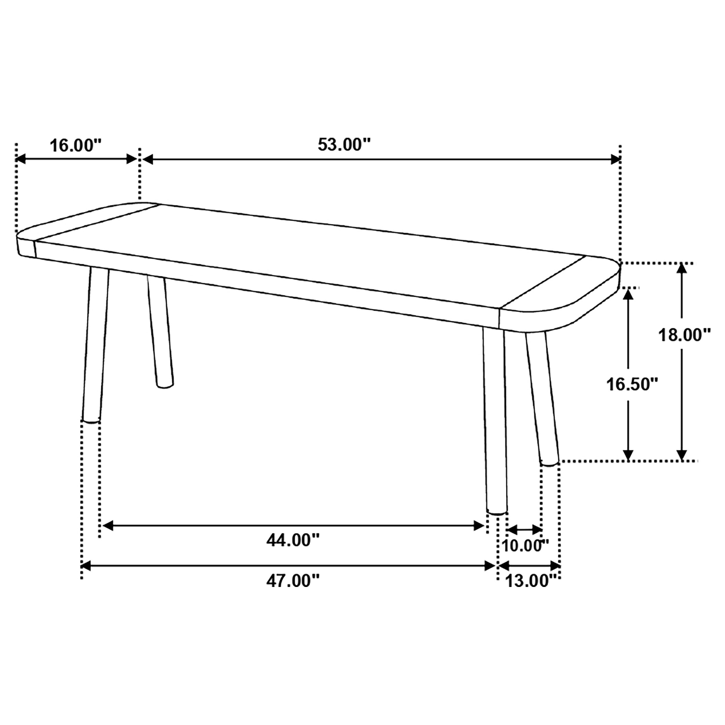 Maverick Wood Dining Bench Natural Mango and Black — view 7