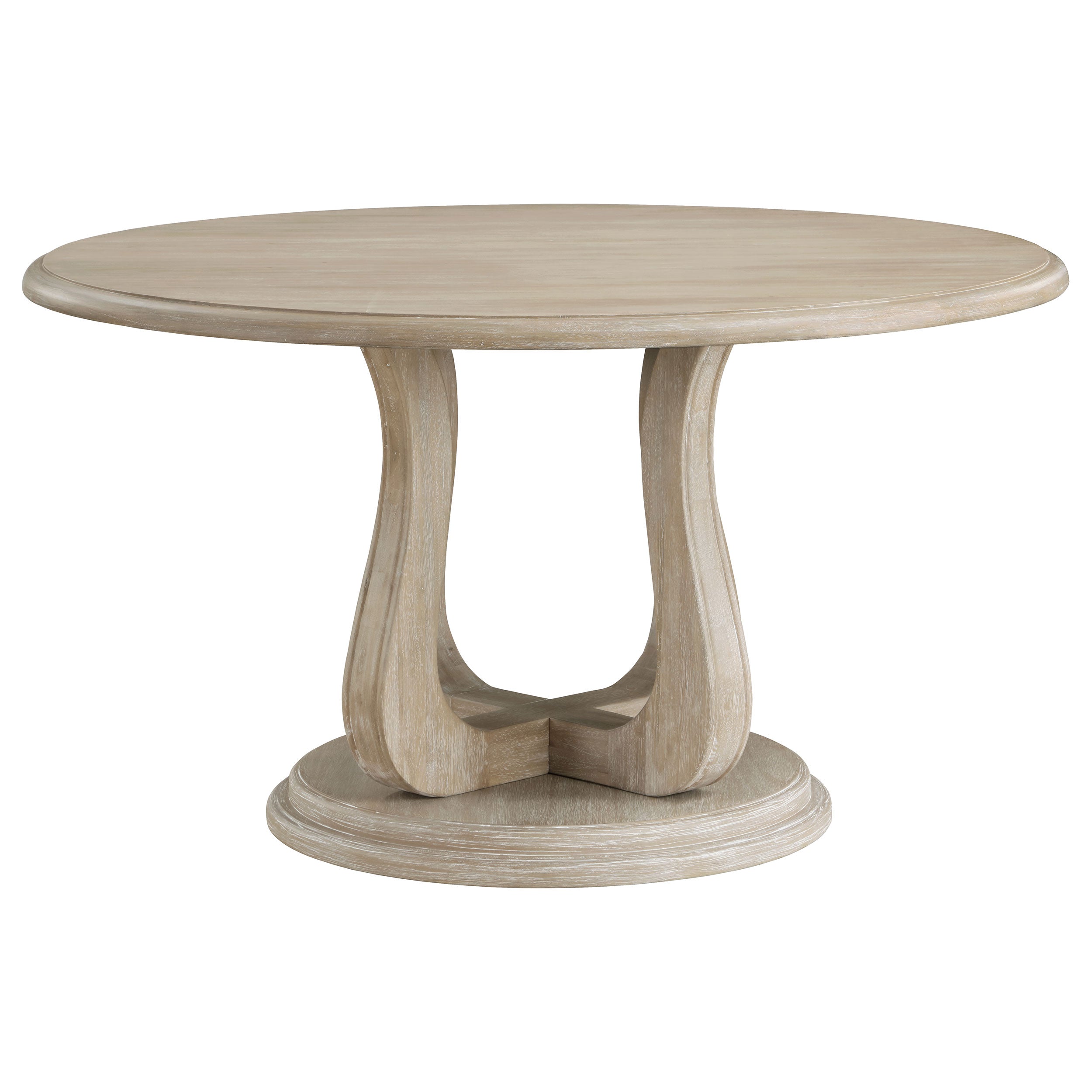 Trofello Round 60-inch Pedestal Dining Table White Washed — view 3