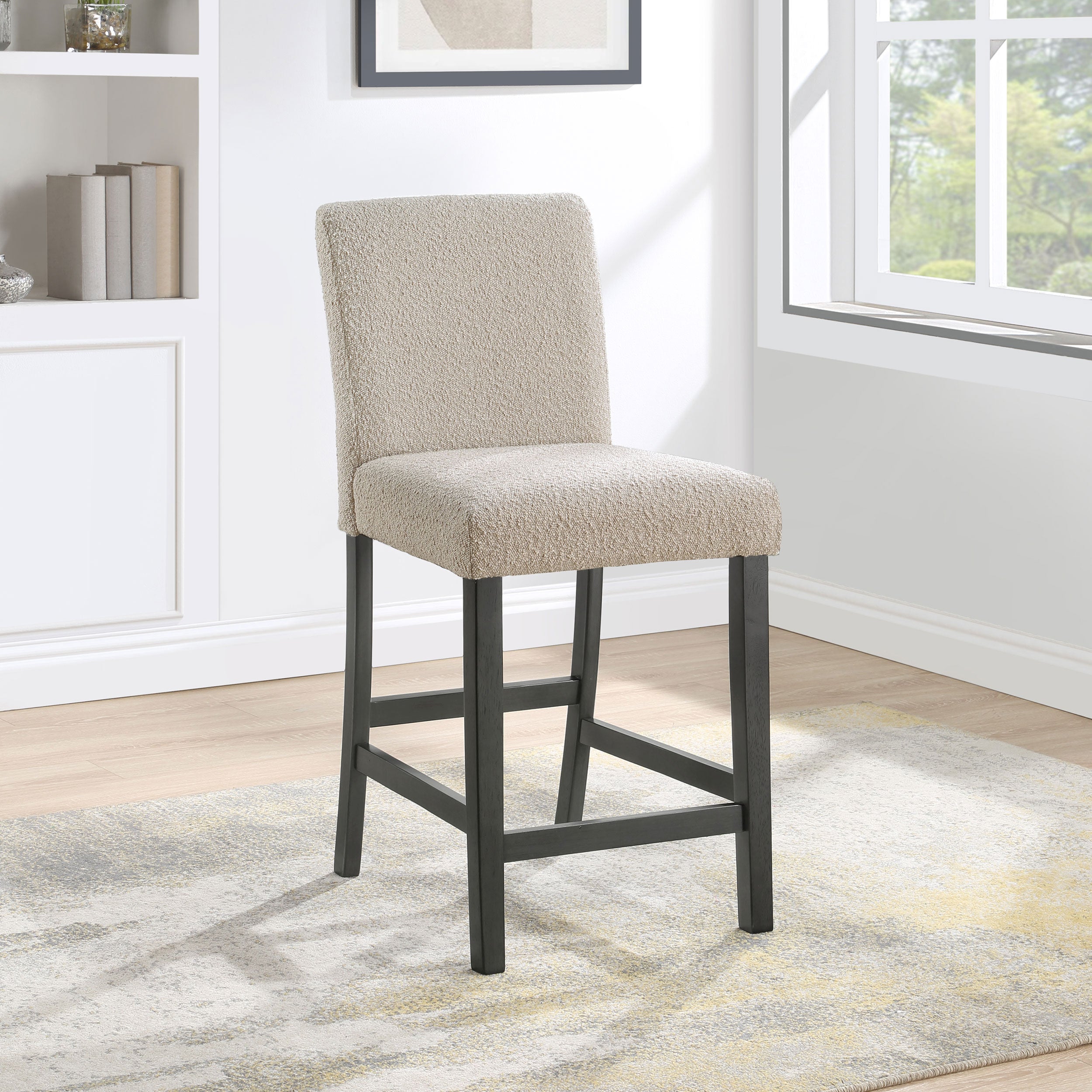 Alba Boucle Upholstered Counter Chair Beige (Set of 2) — view 2