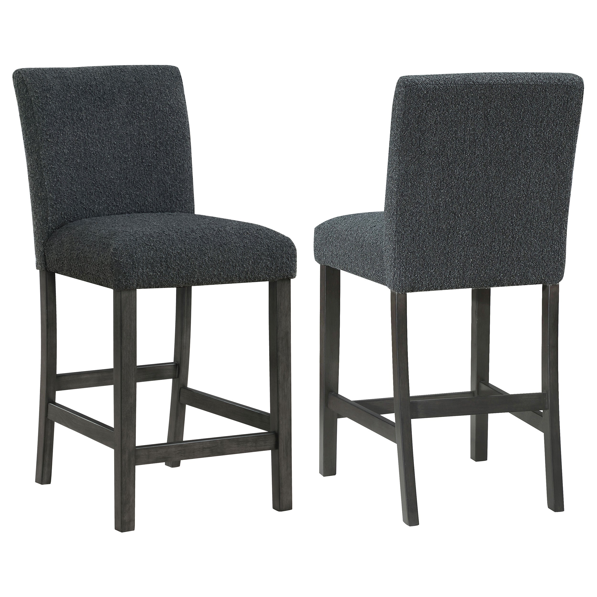 Alba Boucle Upholstered Counter Chair Black (Set of 2) — view 1