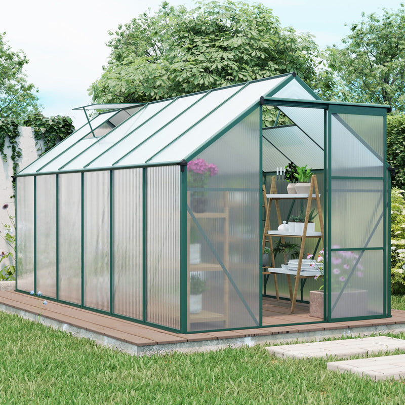 Polycarbonate Greenhouse Raised Base And Anchor Aluminum Heavy Duty Walk-In Greenhouses For Outdoor Backyard In All Season