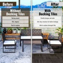 Acacia Hardwood Interlocking Deck Tiles, Striped Pattern