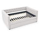 Inspired Upholstered Daybed With Trundle, Button Tufted