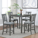 5 Pieces Dining Table Set, Counter Height Kitchen Table Set With Square Table And 4 Upholstered Chairs