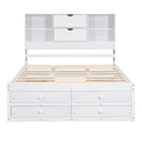 Platform Bed With Storage Headboard And 8 Drawers