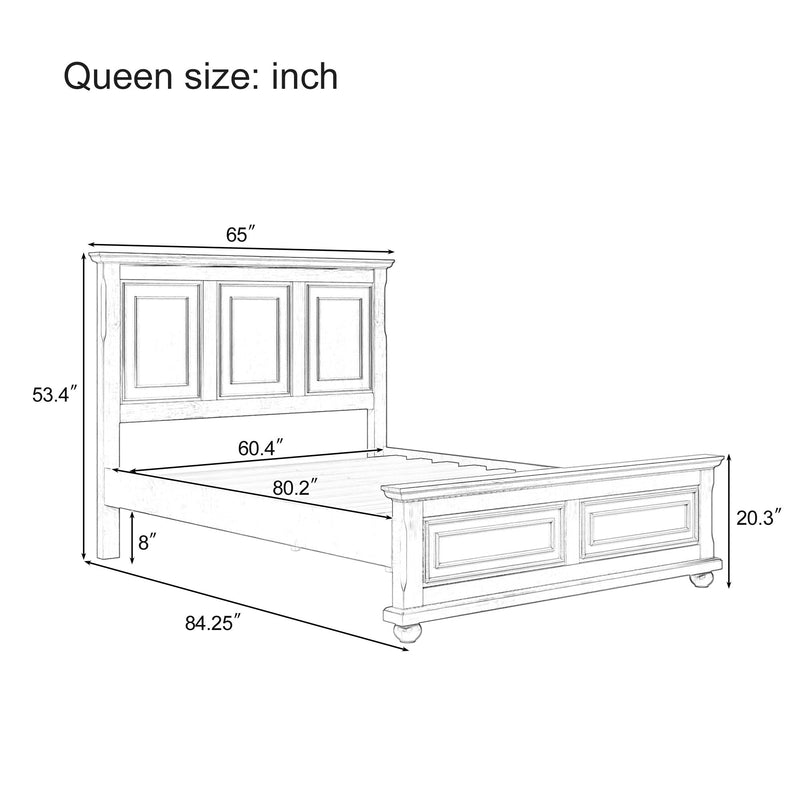 Bed Traditional Town And Country Style Pinewood Vintage