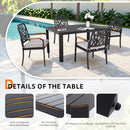 Outdoor Patio Furniture Dining Set With Sunbrella Fabric, Rectangular Table With Umbrella Hole