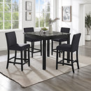 5 Piece Counter Height Dining Set With Table And Upholstered Chairs