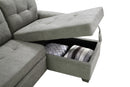 Lucca - Linen Reversible Sleeper Sectional Sofa With Storage Chaise