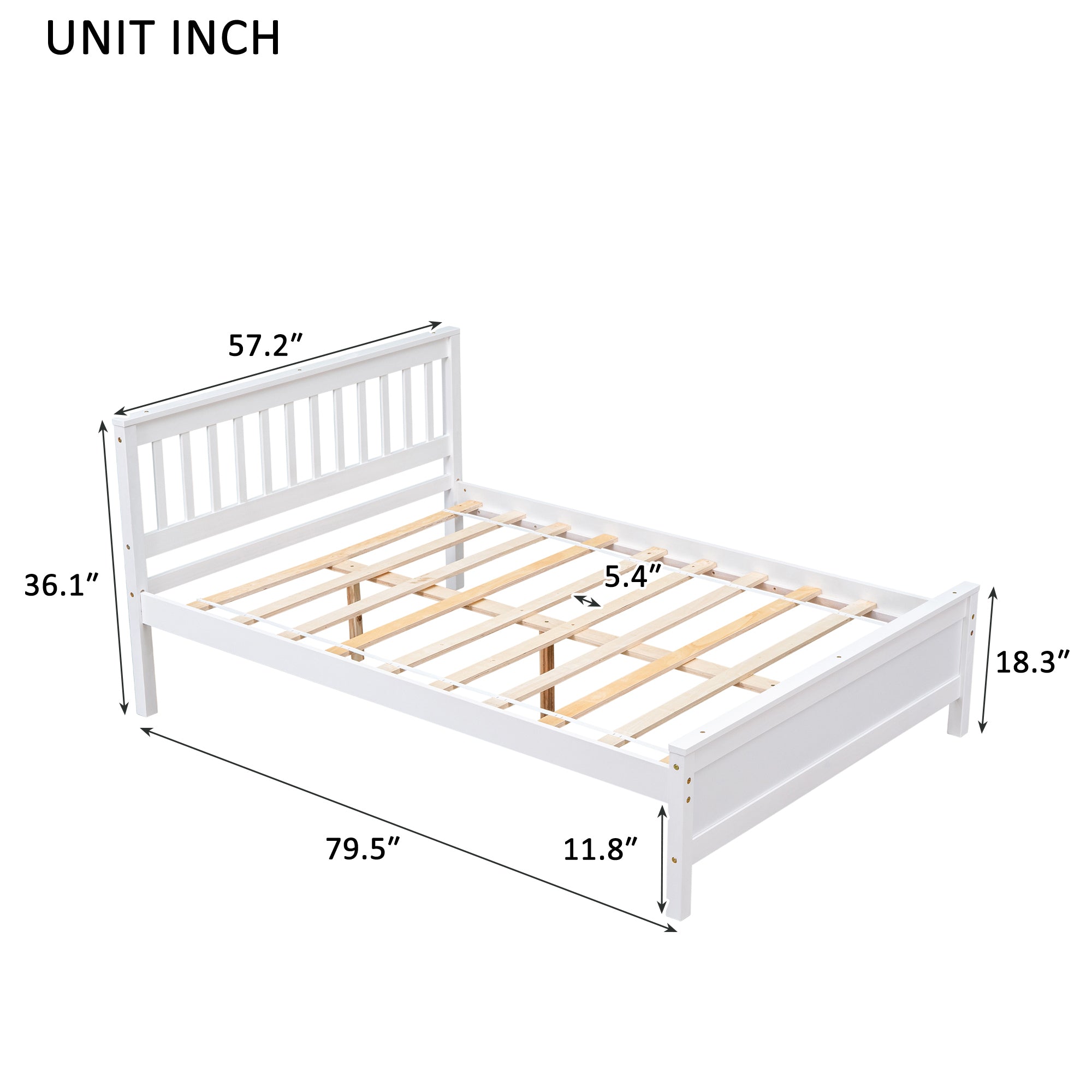 Full Bed with Headboard and Footboard,with 2 Nightstands,White - Atlantic Fine Furniture Melbourne FL