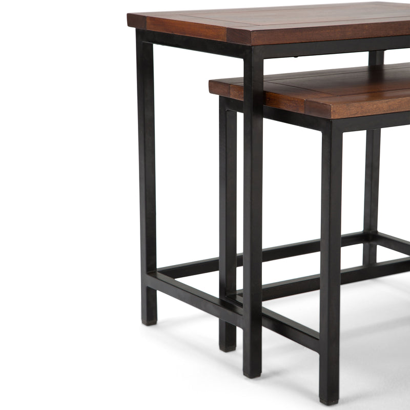 Skyler - 2 Piece Nesting Side Table - Dark Cognac Brown