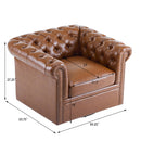 Chesterfield Style Swivel Club Chair With Button Tufted