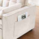 Modern Velvet Convertible Loveseat Futon Sofa With Pullout Bed, Reclining Backrest