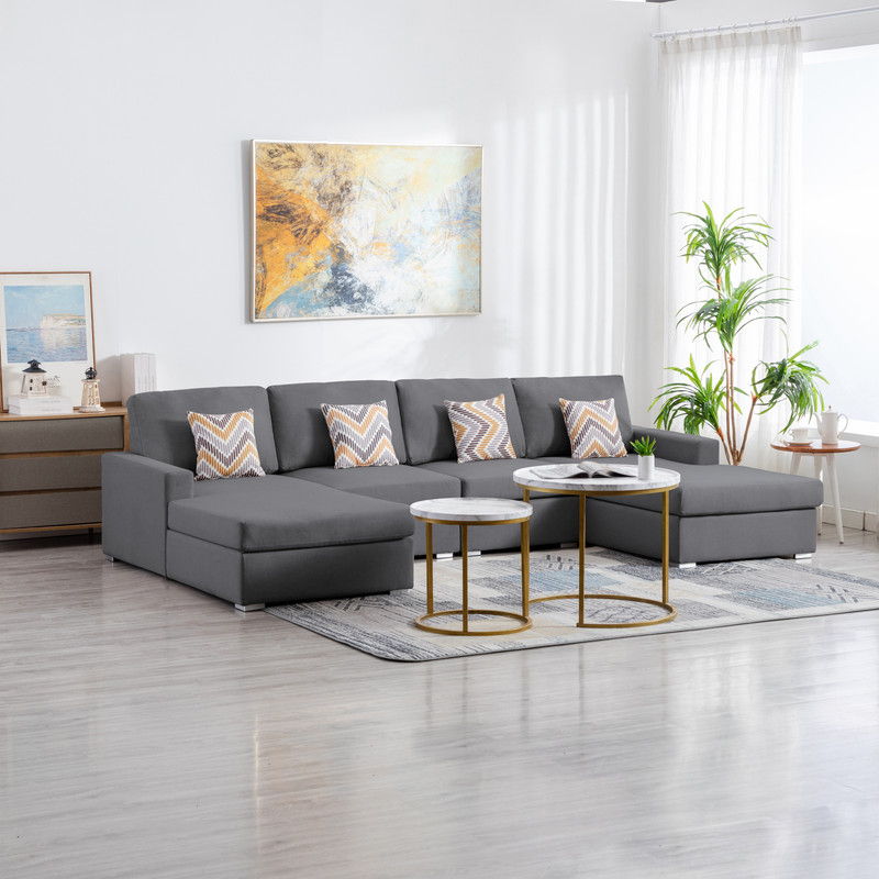 Nolan - 4 Piece Reversible Sectional Sofa Chaise With Interchangeable Legs