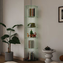 5 Tier Diamond Glass Display Case With 5 Dynamic LED Modes - Black