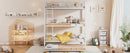 Metal Twin Size Triple Bunk Bed With Trundle, White