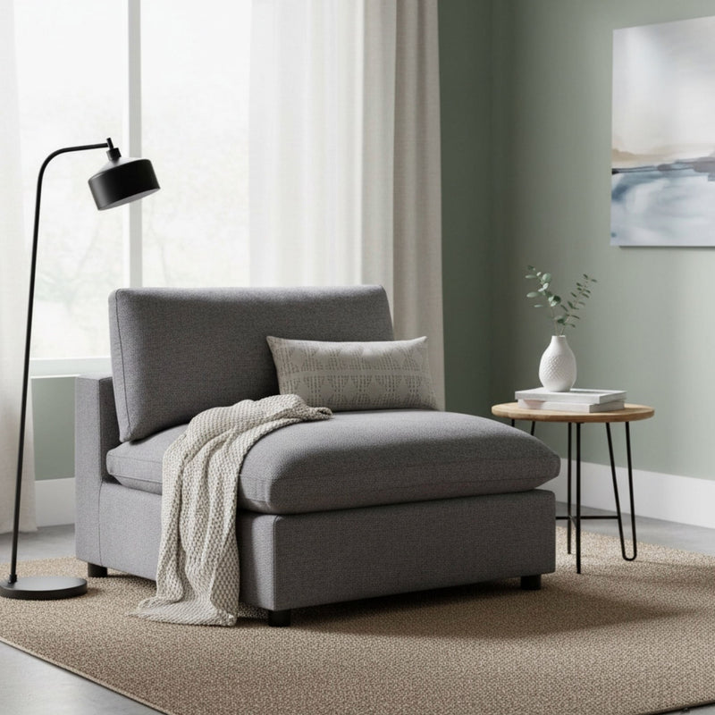 Cassandra - Armless Slipper Chair - Charcoal Gray