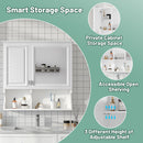 Wall Mounted Mirror Medicine Cabinet, Bathroom Storage With Doors And Open Shelves