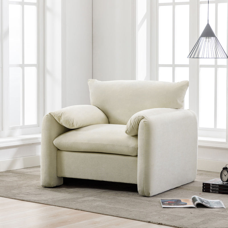 Modern Style Chenille Oversized Armchair Accent Chair Single Sofa Lounge Chair For Living Room, Bedroom