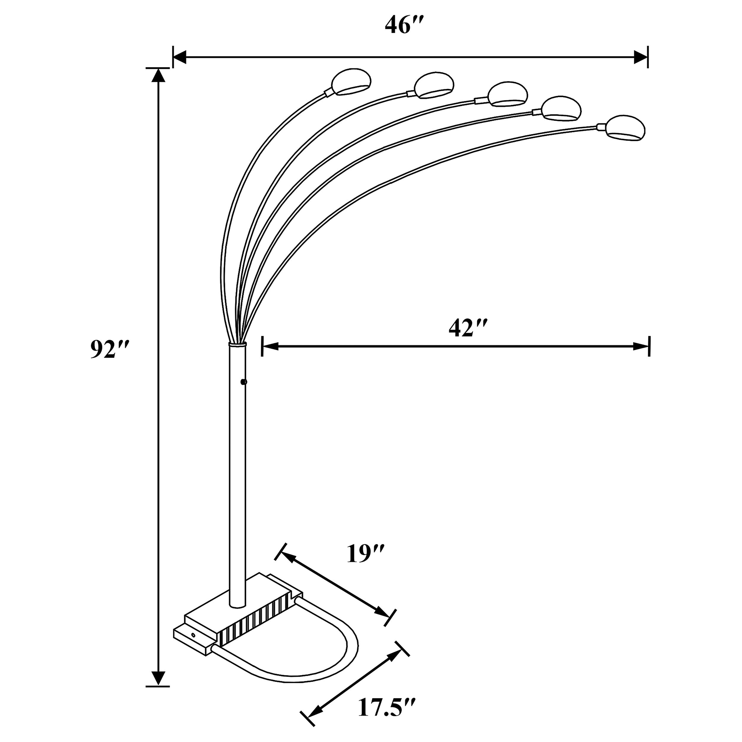 Kayd 92-inch Arc 5-light Dome Shade Metal Floor Lamp Black — view 2
